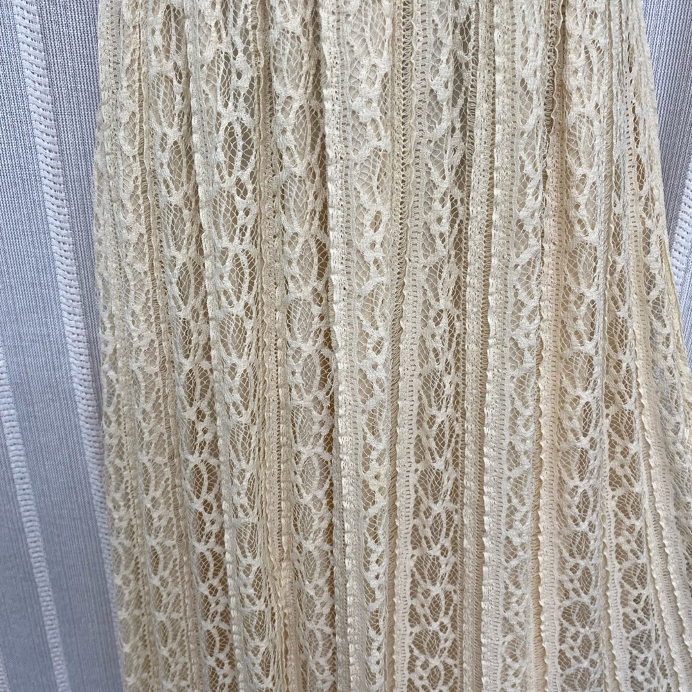 Elegant Cream Lace Maxi Sleeveless Dress‎ size S - Picture 3 of 11